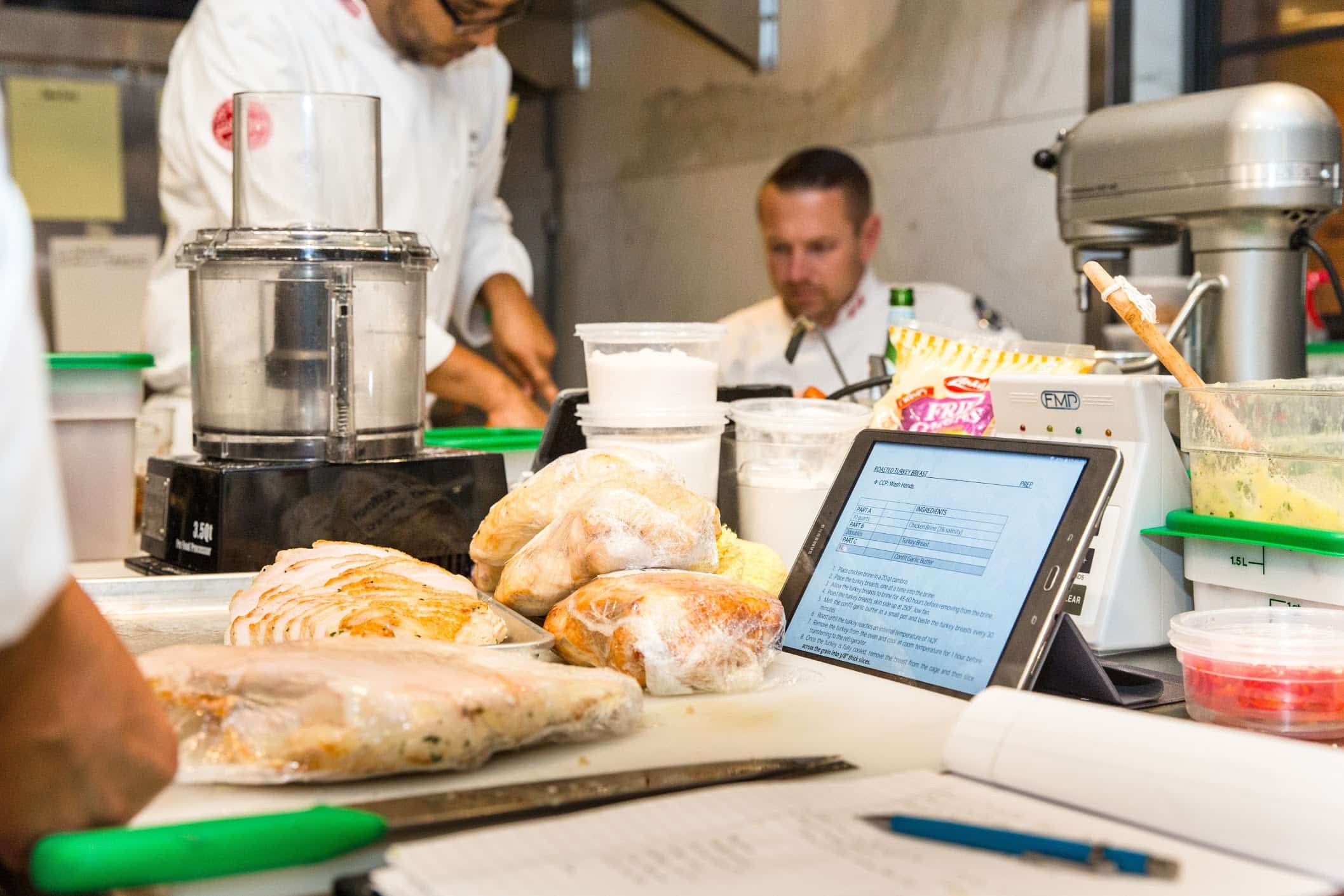 Earlsâ€™ chefs pulling recipes directly on their tablet devices with Google Apps